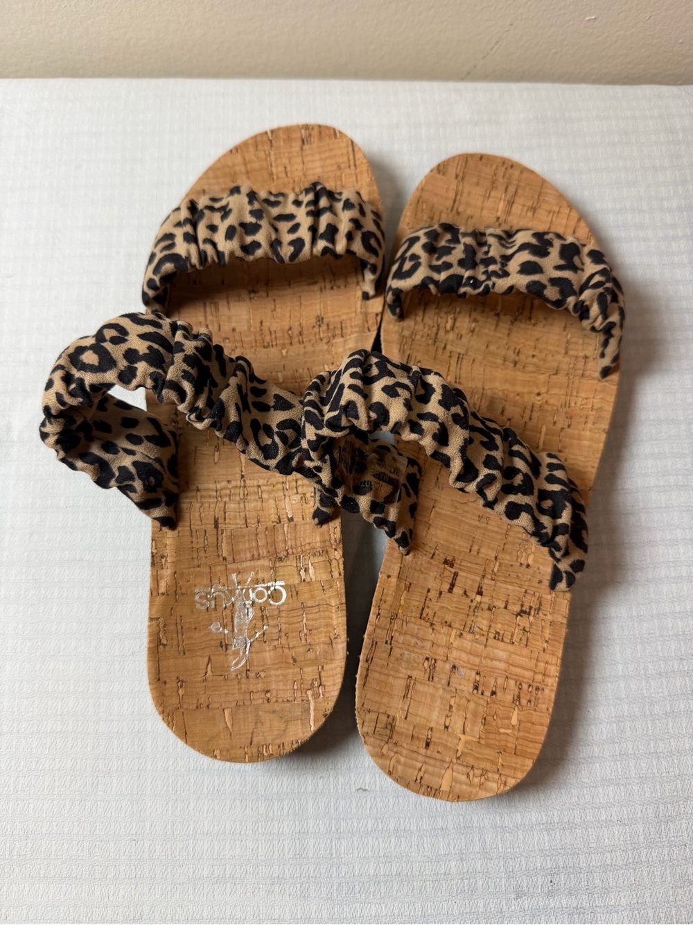 Corky’s Leopard Print Slides